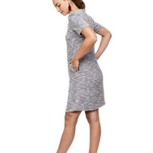 ANN TAYLORxLOFT | BOUCLE TWEED KNIT PUFF SHOULDER DRESS